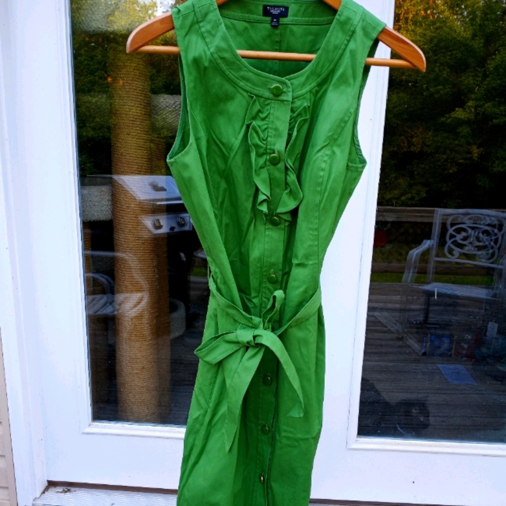 Talbots Clover Green Dress Size 8P